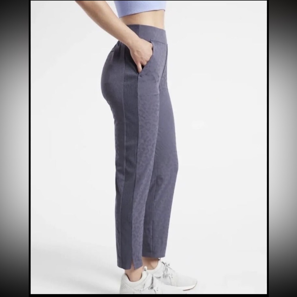 Athleta Brooklyn Textured Ankle Pant-Leopard Medieval Violet Size 2P